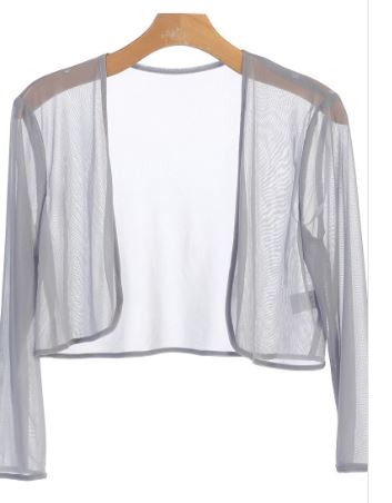 10626 silver grey chiffon jacket size 14