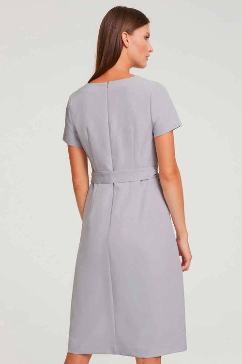 11077 grey and white elagant midi. Size 8 and 18