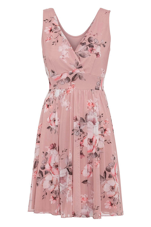 11100 Floral V neck chiffon.