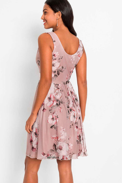 11100 Floral V neck chiffon.