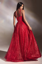11190R Red sparkle princess ball gown. size 6