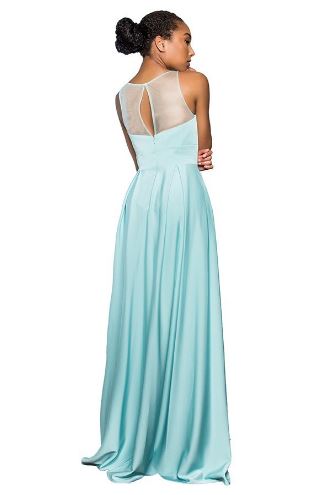 11205 Light blue, A-line gown. Luxurious fabric.
