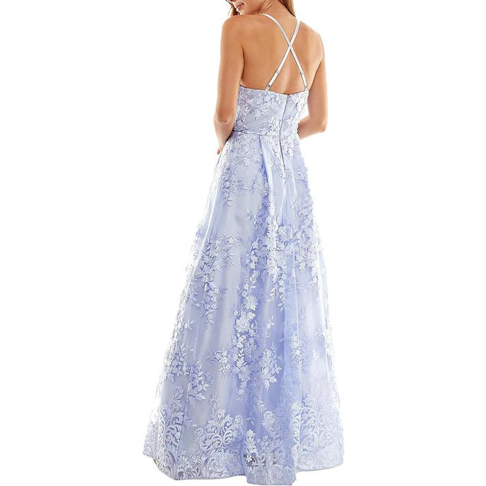 11214 Soft lavender embossed organza princess ball gown