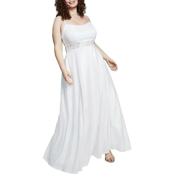 11279 Round neckline. Soft iridescent fabric. Waist detail.