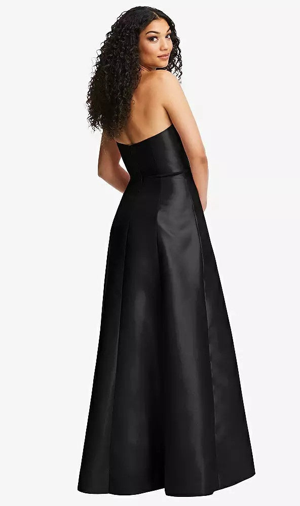 11303 Strapless Bustier Black Mikado Dress Alfred Sung D841