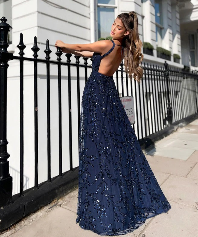 11454 Navy A-line. Open back. RRP $660 OUR PRICE $399