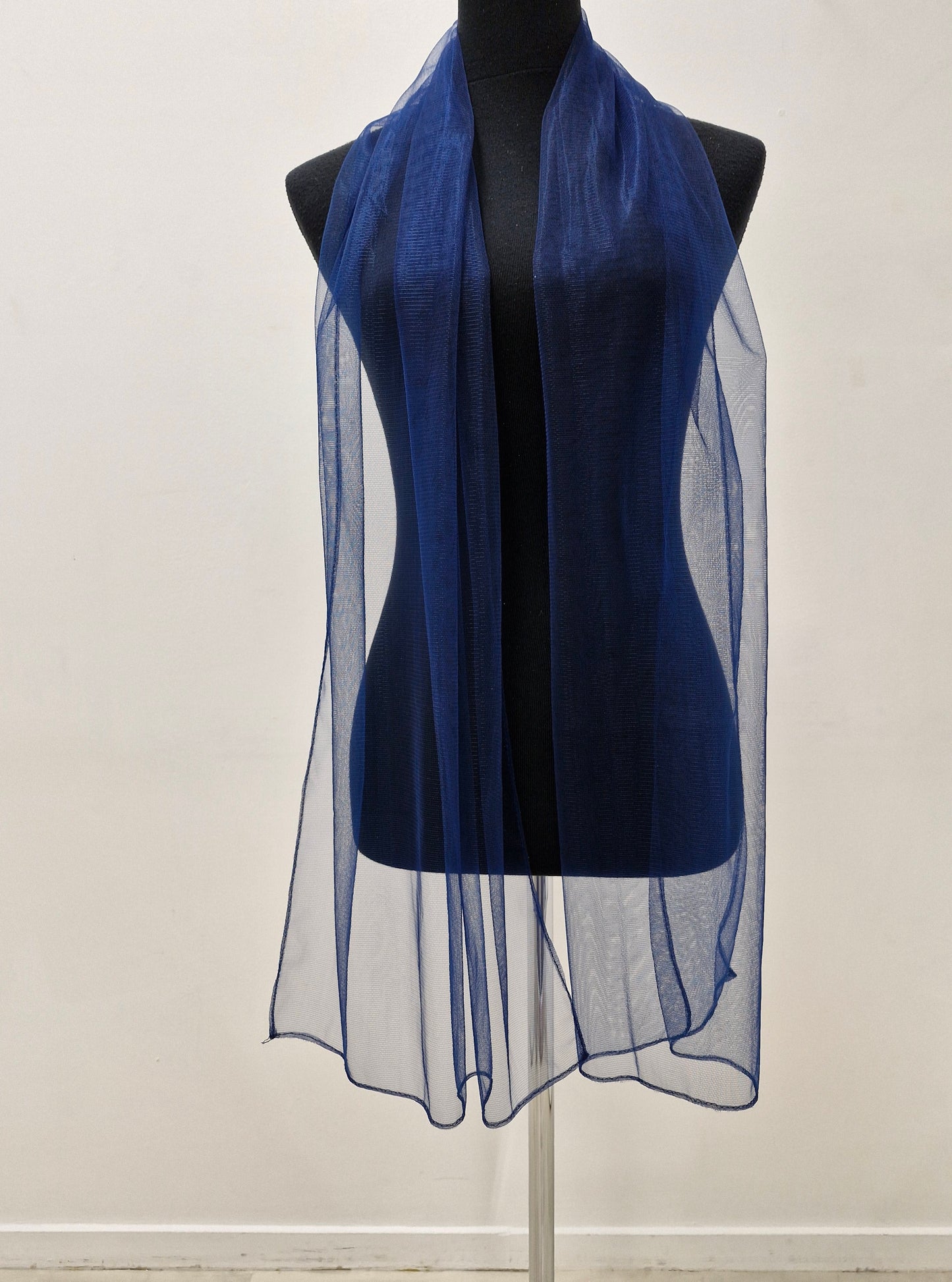 Wp1004 navy tulle wrap / scarf.