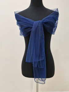 Wp1004 navy tulle wrap / scarf.