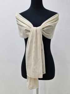 Wp1005 double layer champagne tulle wrap / scarf.