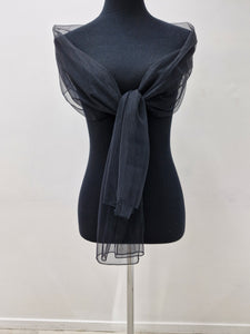 Wp1006 black tulle wrap / scarf.