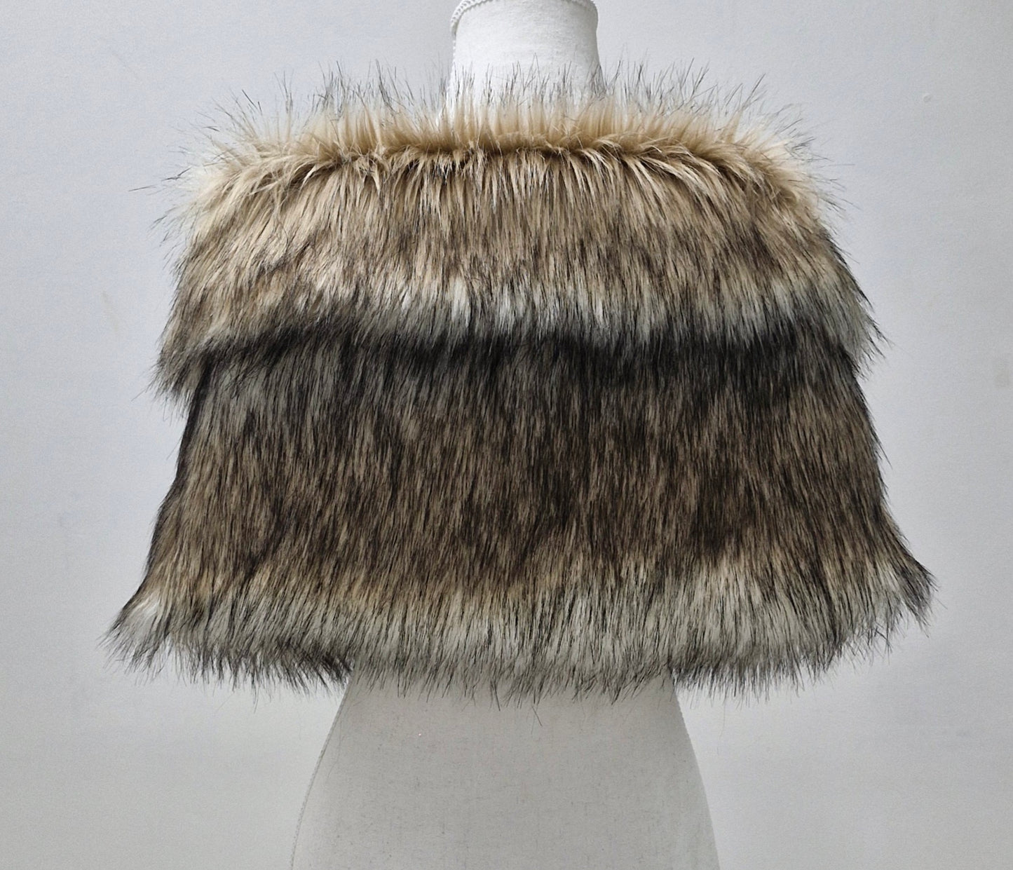 BBFFMULTI Faux fur multi coloured shrug / vintage stole