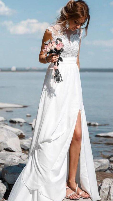 70720 Bohemian, chiffon,  beach style wedding gown size 14 and size 26.