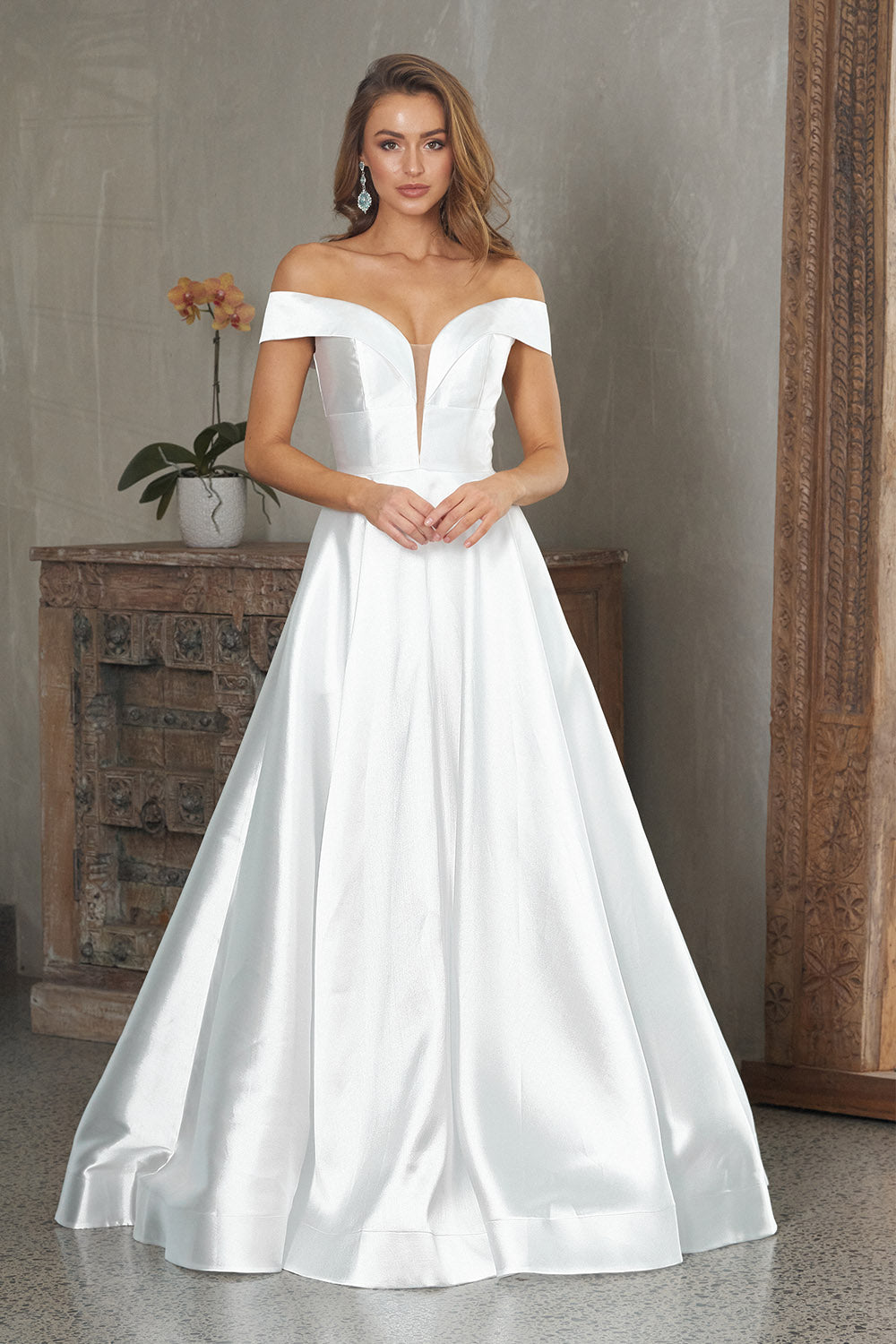 71167 - off-shoulder, mikado satin. So elegant
