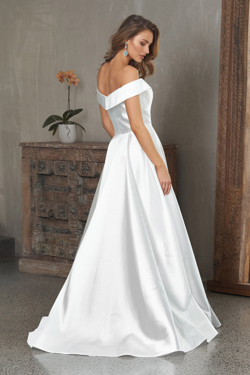 71167 - off-shoulder, mikado satin. So elegant