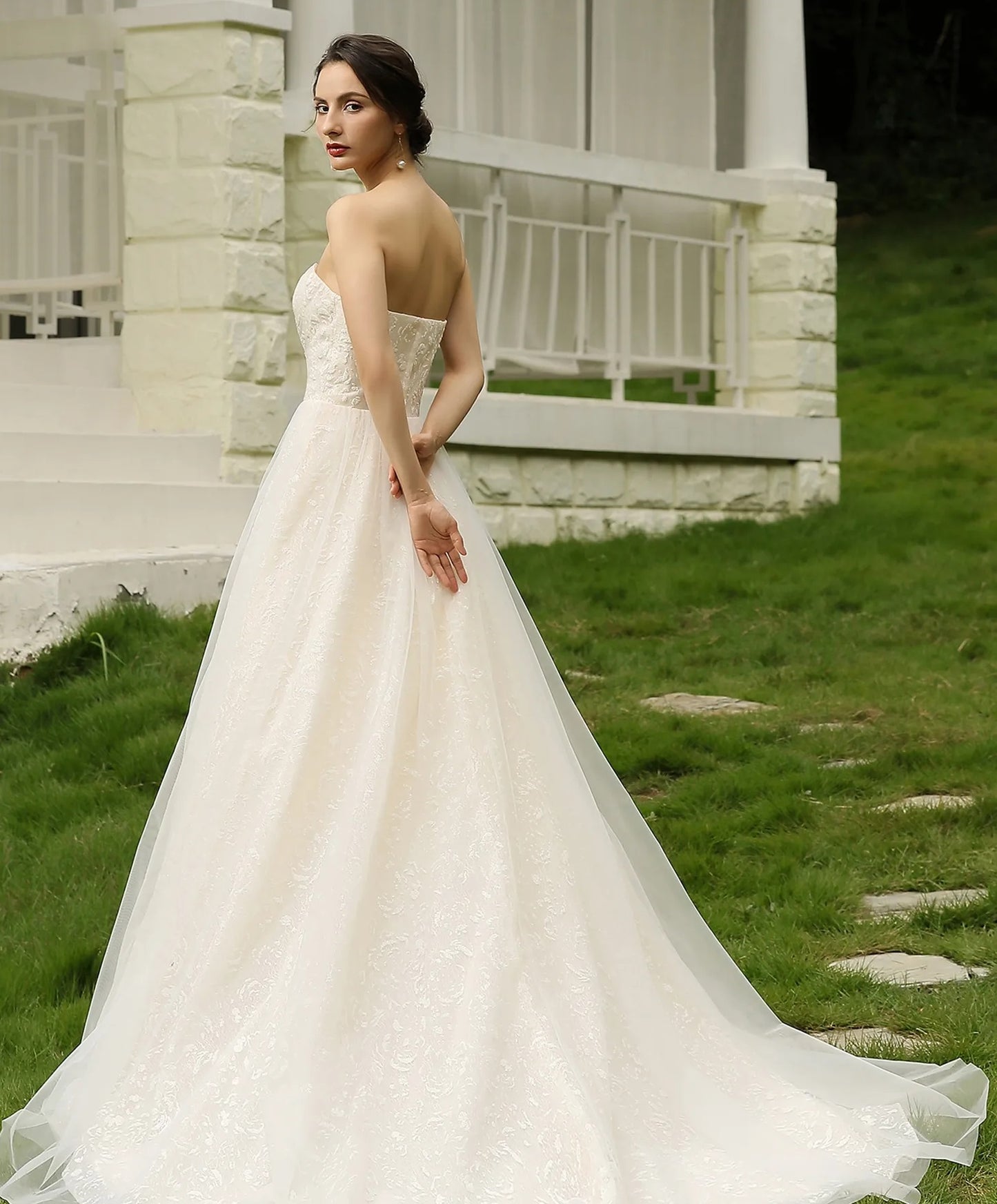 71546 Strapless sweetheart neckline. Stunning, sequin princess skirt