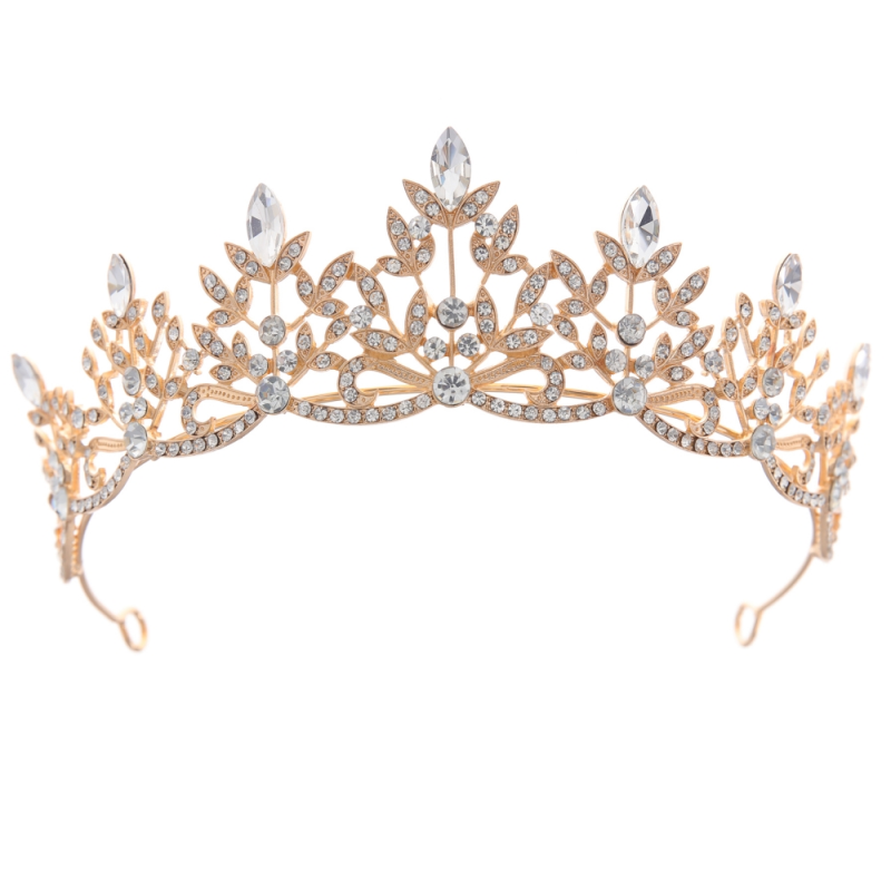 7663 Regal Crystal Tiara. Embellished with clear-cut crystals in a radiant gold finish