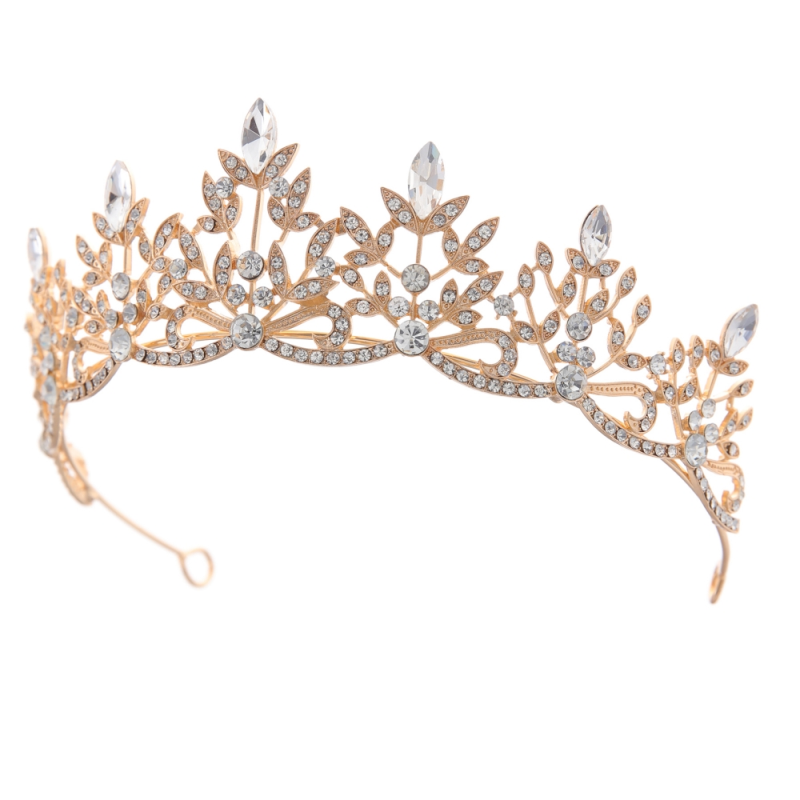 7663 Regal Crystal Tiara. Embellished with clear-cut crystals in a radiant gold finish