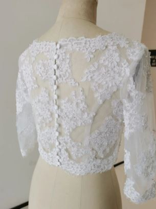 BBV72 Beautiful white lace jacket