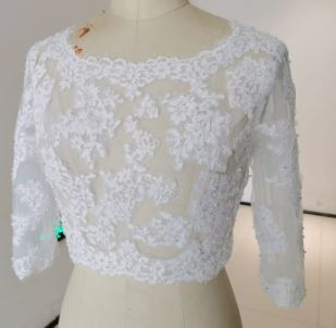 BBV72 Beautiful white lace jacket