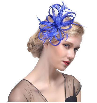 FAC200RB Classic, royal blue fascinator.