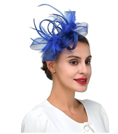 FAC902R Classic, royal fascinator with beautiful feather detail.