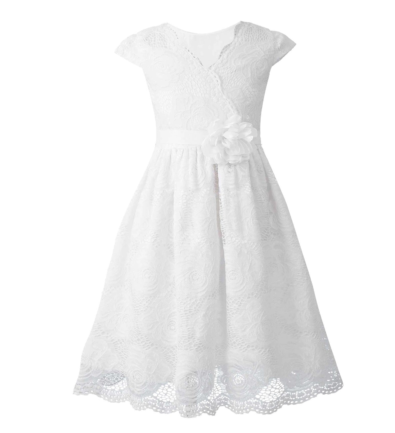 G20271 Off white lace bodice and skirt.