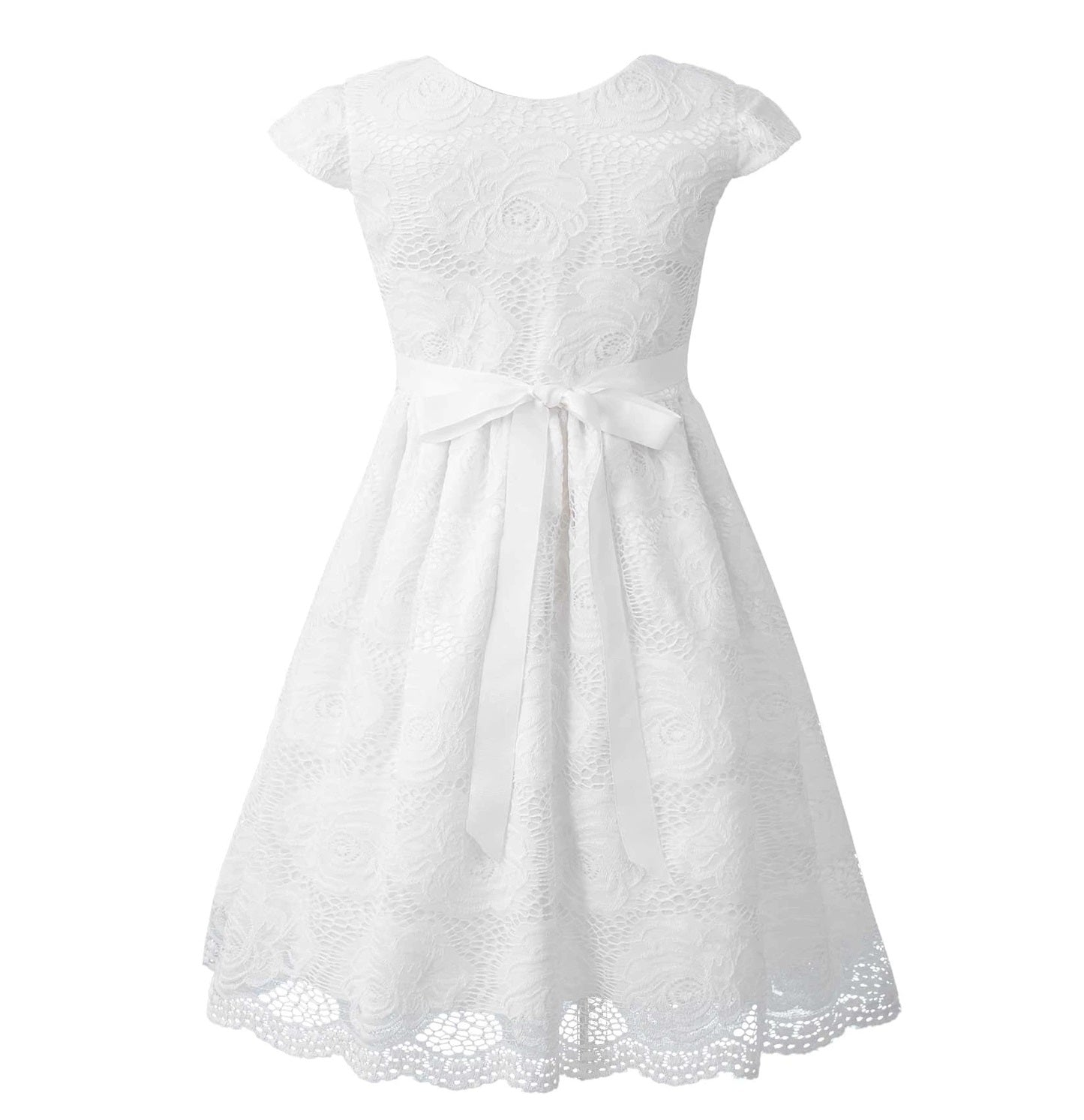 G20271 Off white lace bodice and skirt.