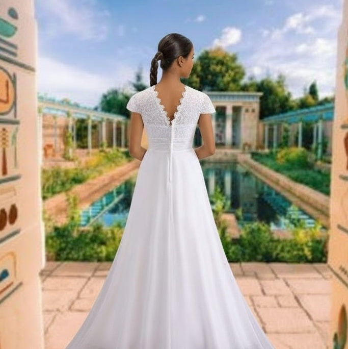 G20342 Off white chiffon communion or party dress