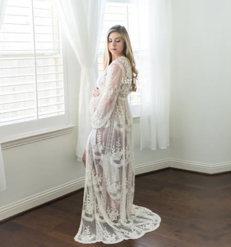 The Jennifer. V neck textured lace. Open front. $99.00