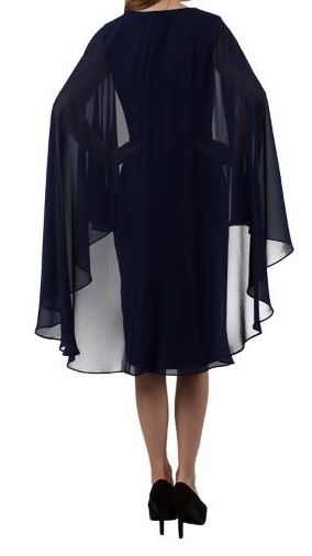 10402 size 8 navy and white print dress with plain navy cape