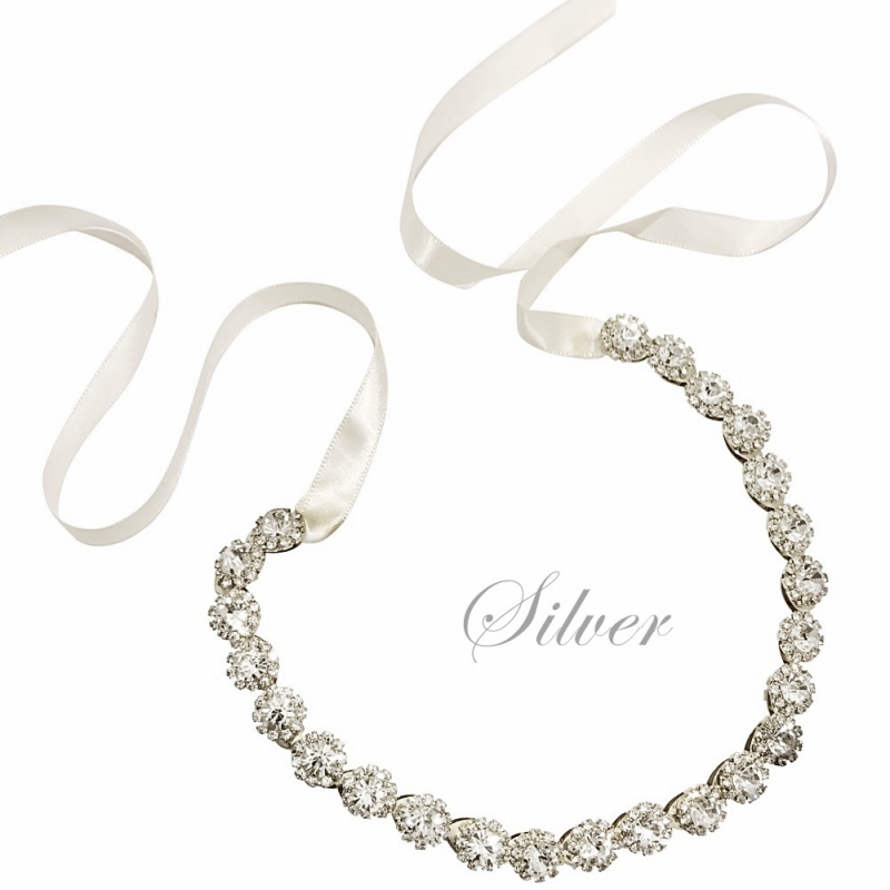 7424 Exquisite crystal hair vine. Silver