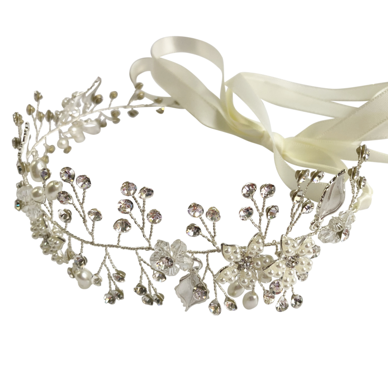 7429 Crystal Elegance silver hair vine.