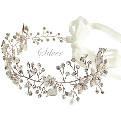 7429 Crystal Elegance silver hair vine.