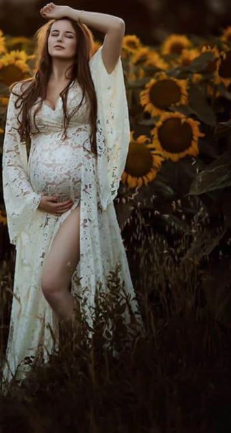 The Ashleigh. Bohemian lace V neck long trumpet sleeves. Hire. $99.00