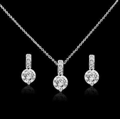 #7087 CUBIC ZIRCONIA COLLECTION - CLASSIC CRYSTAL NECKLACE SET by Athena
