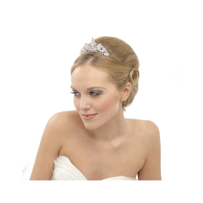 #7093 Precious crystal tiara comb by SWAROVSKI - silver
