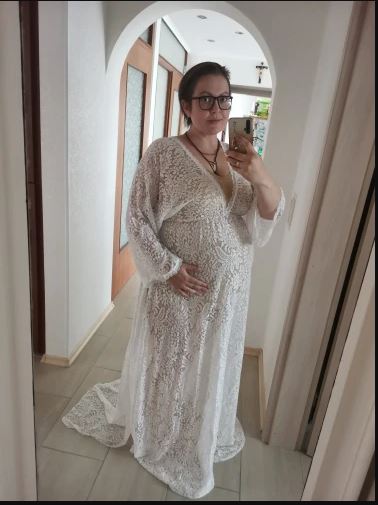 The Naomi. Bohemian lace V neck long kimono sleeves. Hire. $99.00