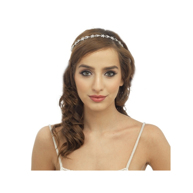 7324 Vintage style crystal silver hairband by Athena