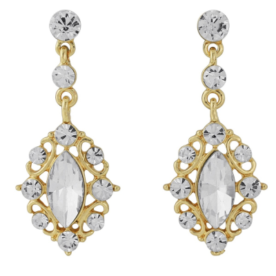 7343 Precious vintage inspired Crystal couture earrings.