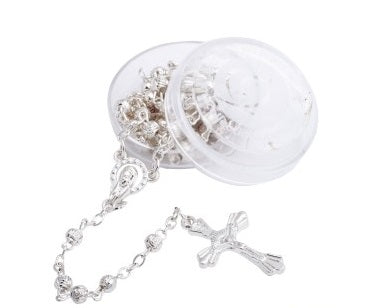 BBCR12 Beautiful, delicate, silver rosary beads for any religious occasion
