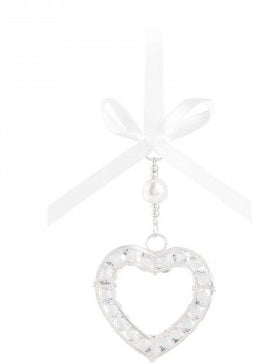 BBHR3 Stunning Crystal and silver heart good luck bridal charm.