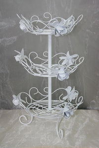 BBWRM 3 tier white metal cup cake stand $8.70