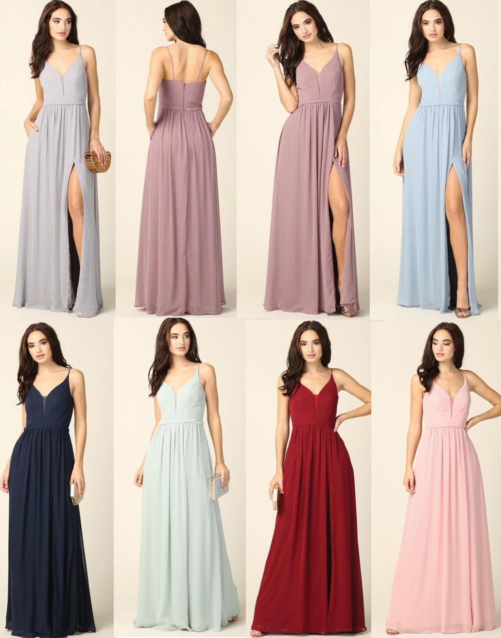 BM1005.Sage green chiffon with split