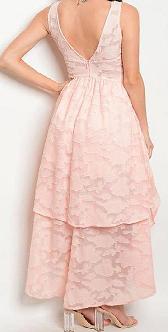 11236 Pink high low v neck dress size 10.