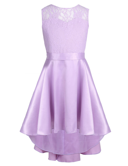 G20217L Lavender lace and satin flower girl/ party dress age 8