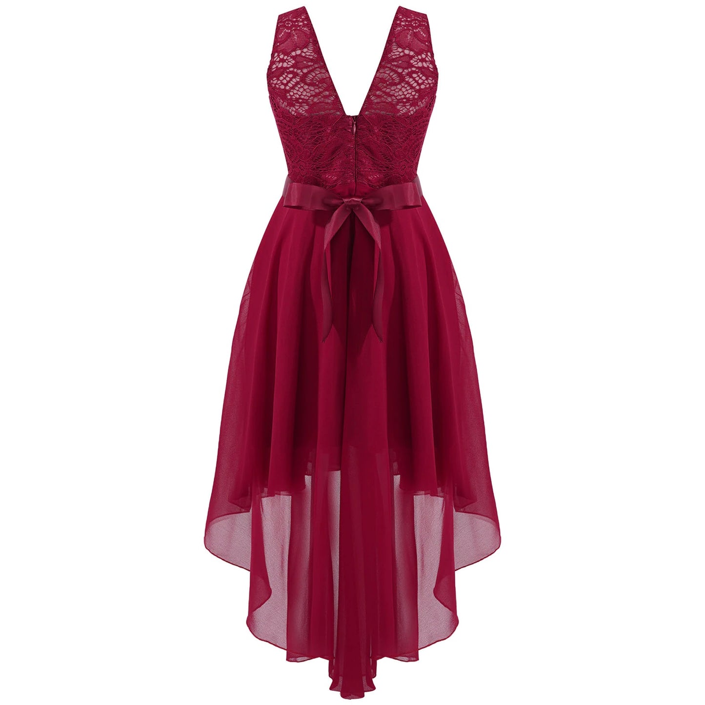 G20270 Burgundy lace and chiffon flower girl/ party dress