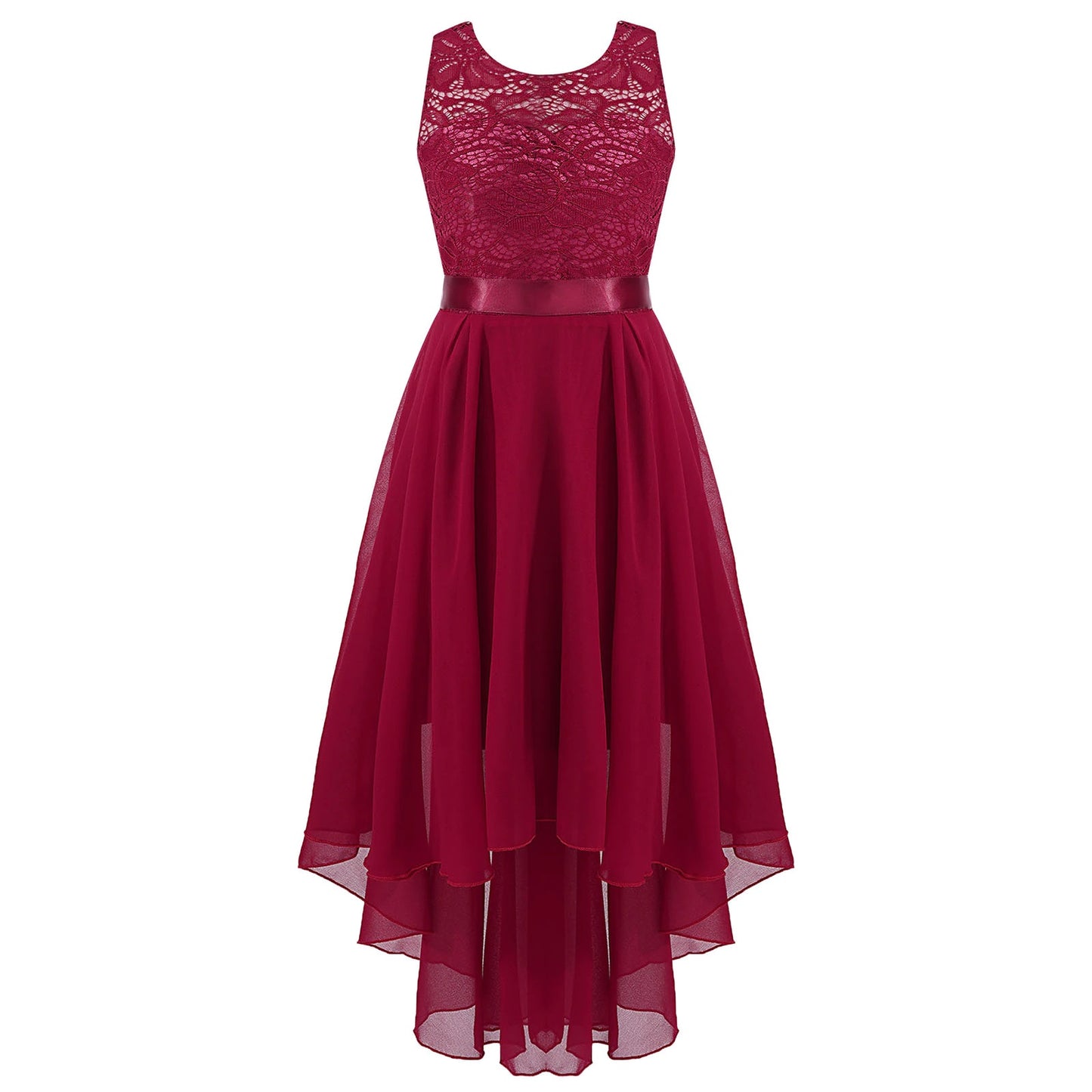 G20270 Burgundy lace and chiffon flower girl/ party dress