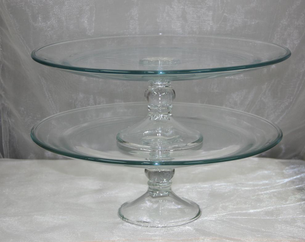 BBCGCS2 clear glass cake stand 2 tier $15.75