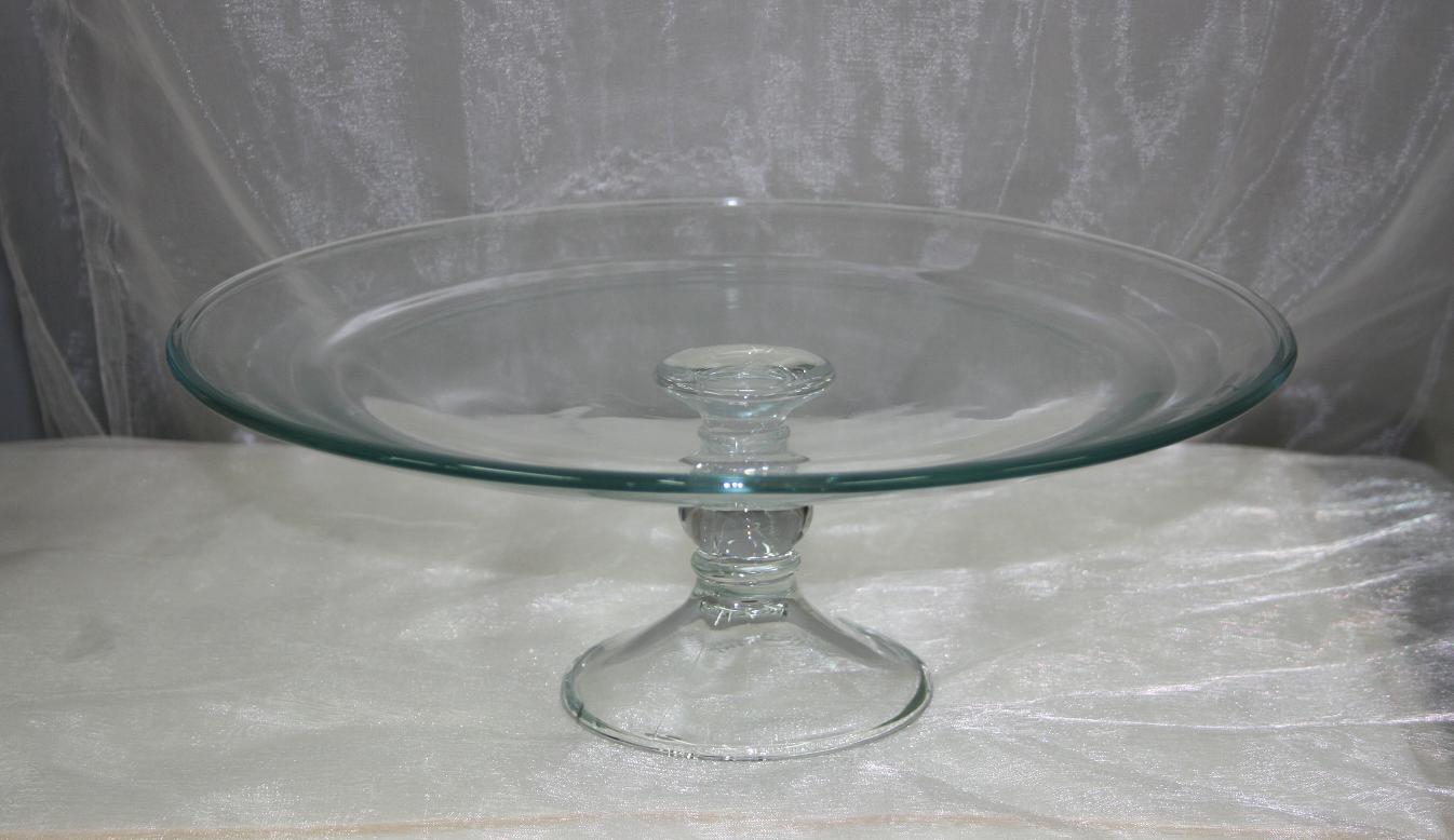 BBCGCC clear glass cake stand and cover $25