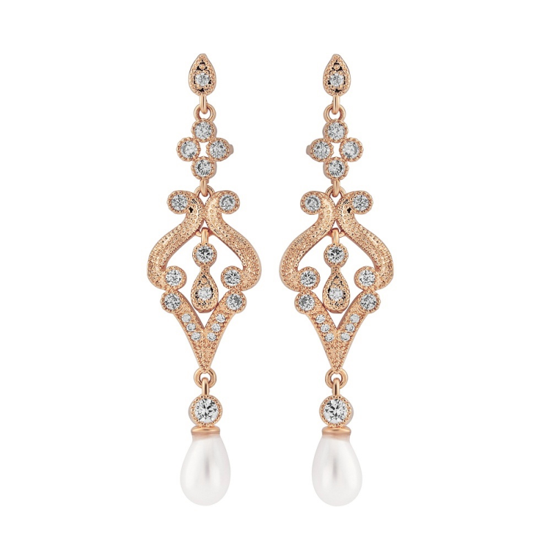7667 CUBIC ZIRCONIA - ENCHANTING EARRINGS - ROSE GOLD